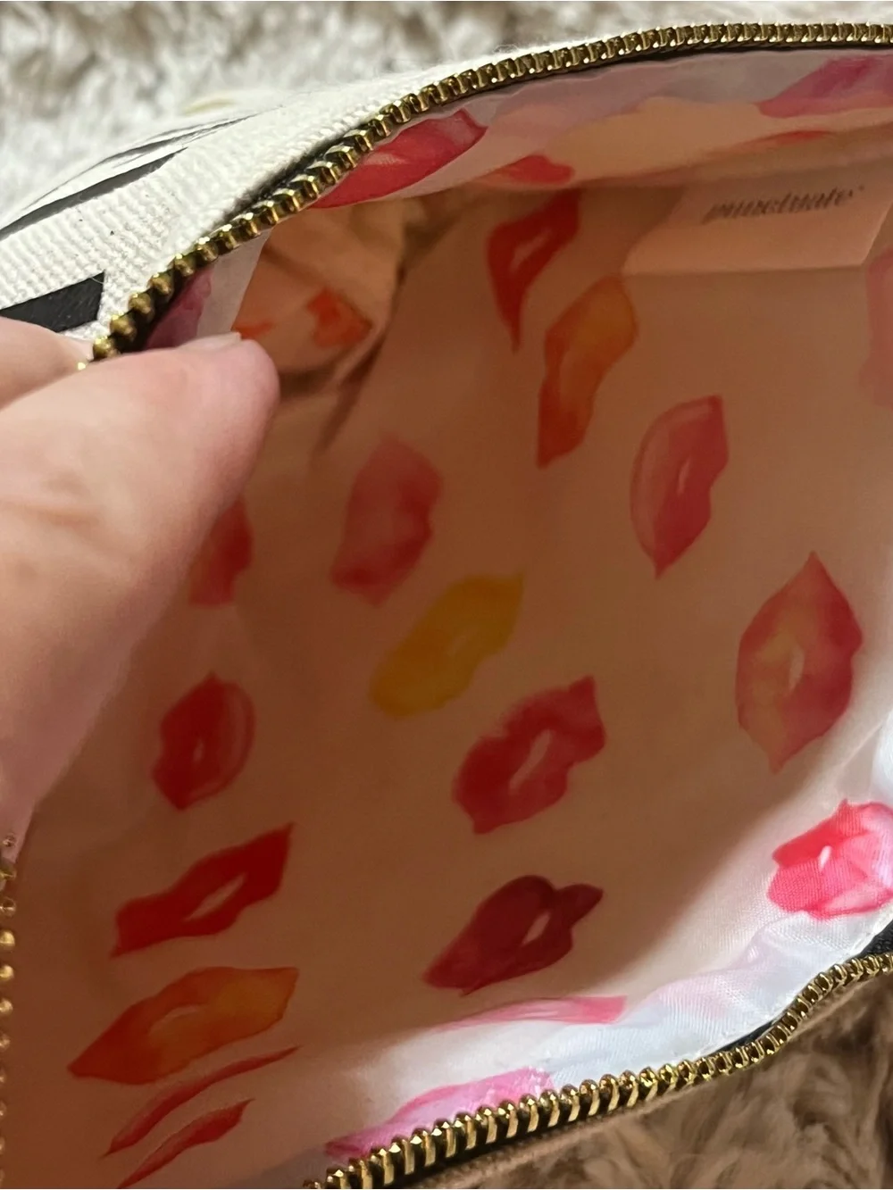 Barnes & Noble Beige Canvas Makeup Pouch “Hello Gorgeous